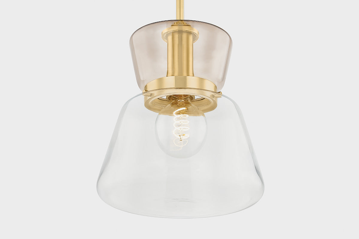 Mitzi by Hudson Valley Lighting Elodie Small Pendant in Aged Brass, detail view 2