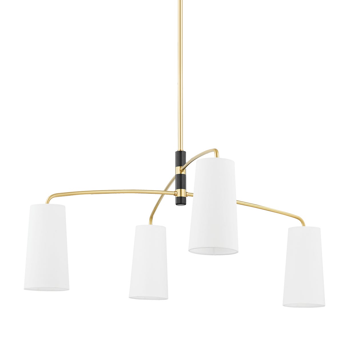 Mitzi by Hudson Valley Lighting Evelyn 4-Light Chandelier in Aged Brass / Soft Black