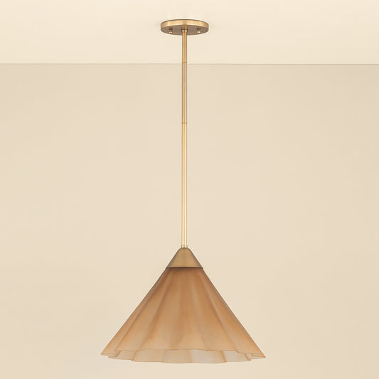 Mitzi by Hudson Valley Lighting Gabrielle Large Pendant in Aged Brass / Matte Champagne, detail view 1