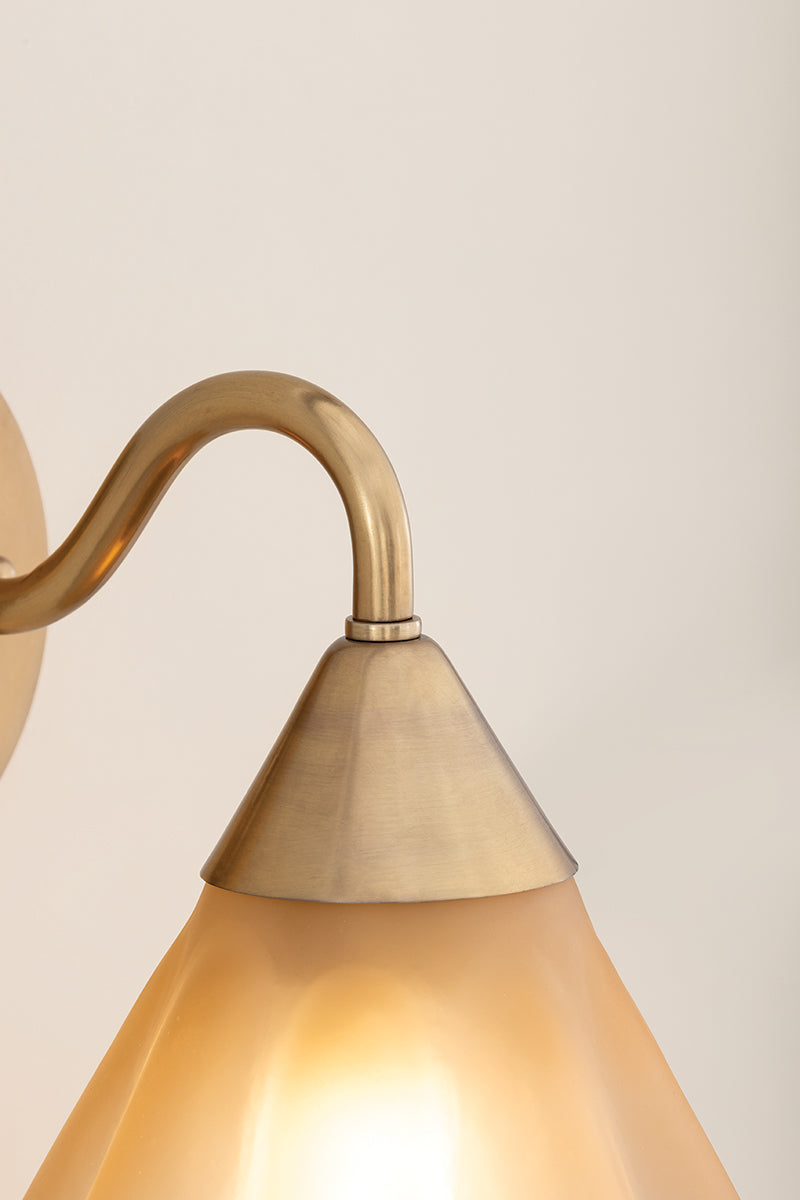 Mitzi by Hudson Valley Lighting Gabrielle Wall Sconce in Aged Brass / Matte Champagne, detail view 13