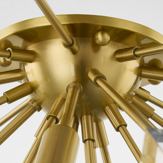 Mitzi by Hudson Valley Lighting Genesis Flush Mount in Aged Brass, detail view 1