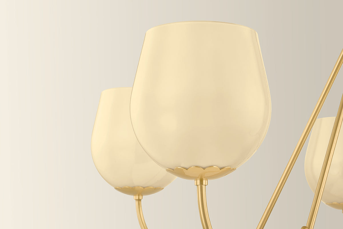 Mitzi by Hudson Valley Lighting Genevieve Chandelier in Aged Brass, detail view 6