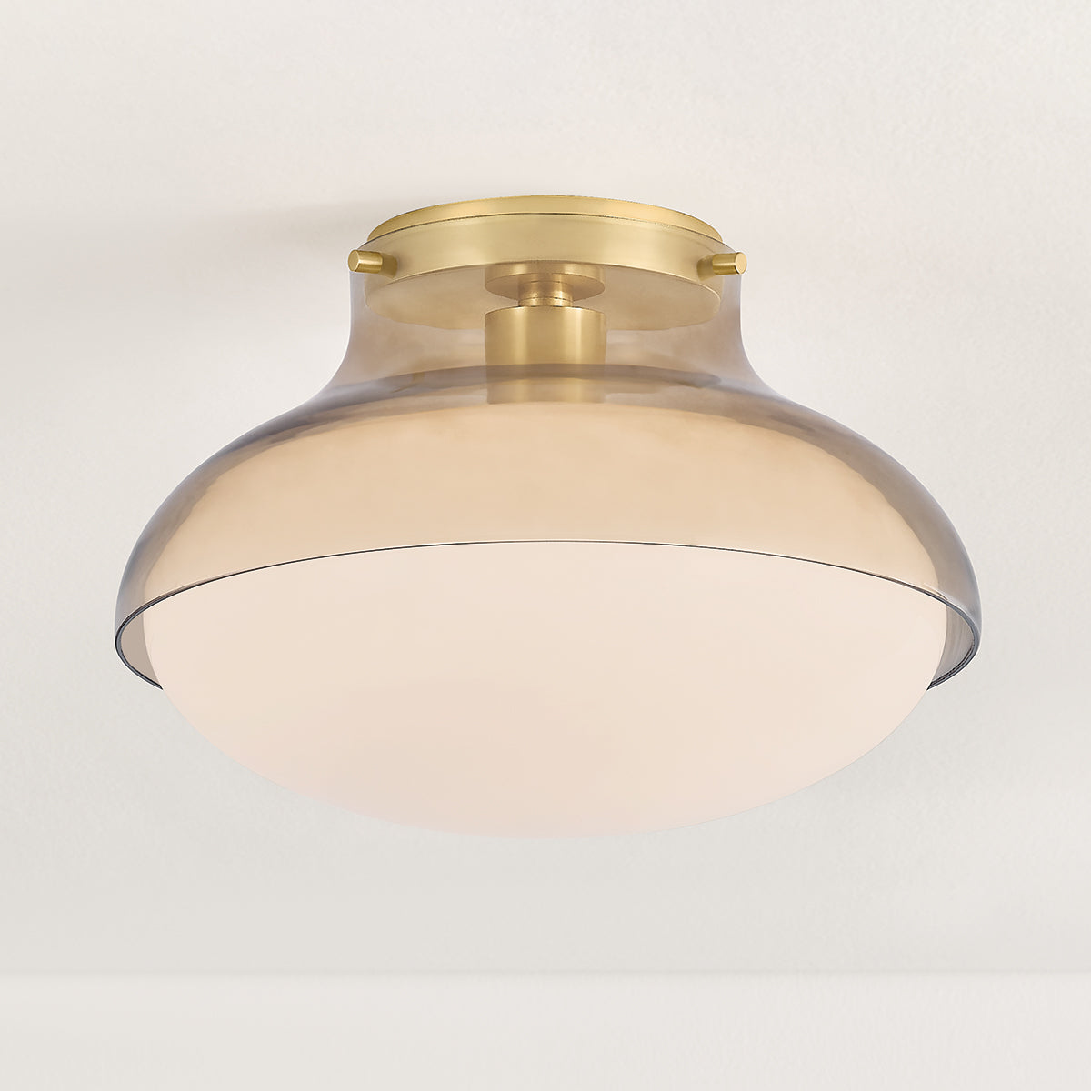 Mitzi by Hudson Valley Lighting Gianna Flush Mount in Aged Brass, detail view 5