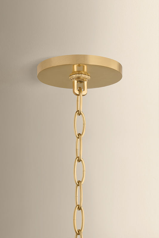 Mitzi by Hudson Valley Lighting Gilda Large Pendant in Aged Brass / Champagne Plated, detail view 1