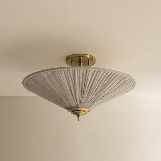 Mitzi by Hudson Valley Lighting Helen Semi-Flush Mount in Aged Brass, detail view 1