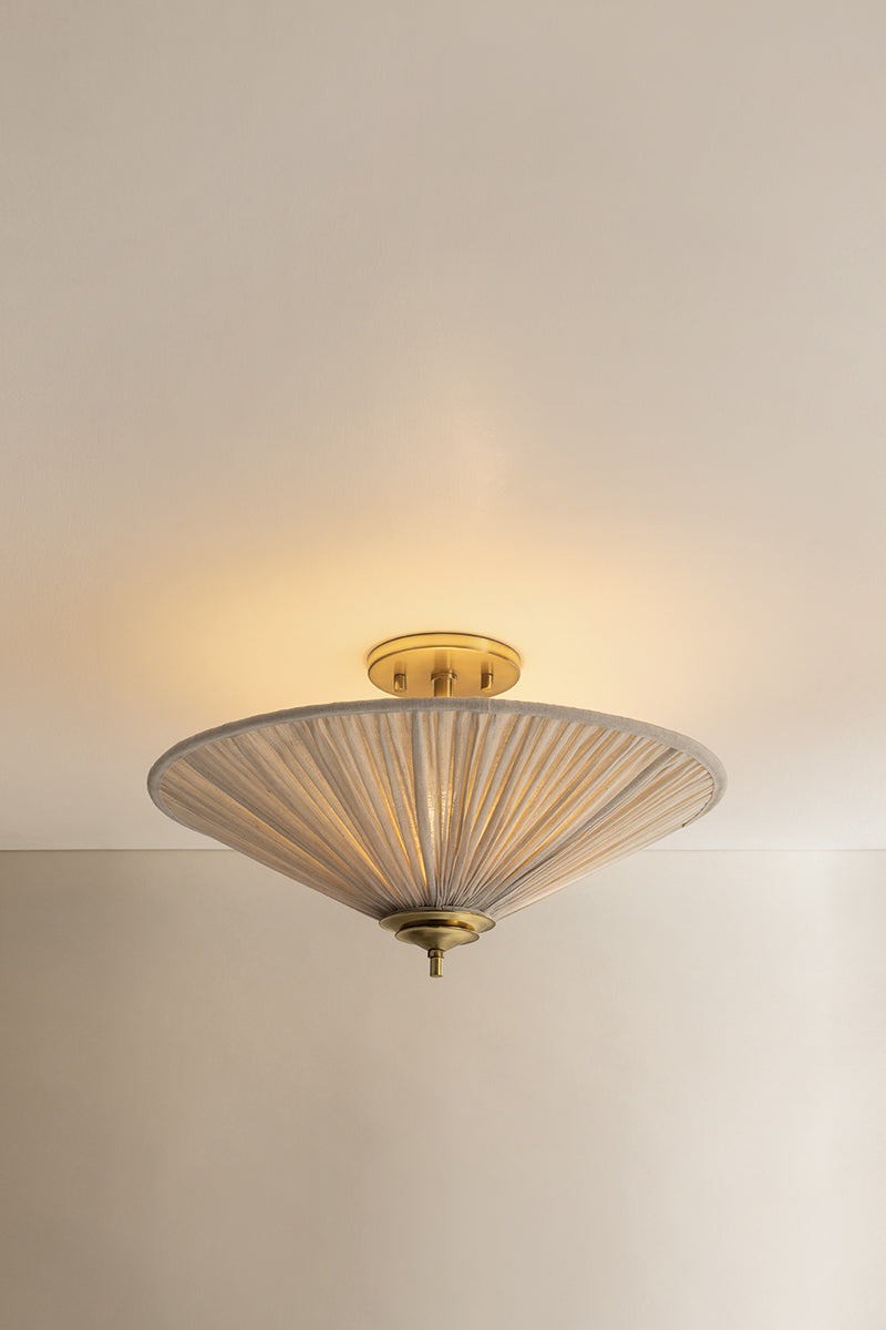 Mitzi by Hudson Valley Lighting Helen Semi-Flush Mount in Aged Brass, detail view 14