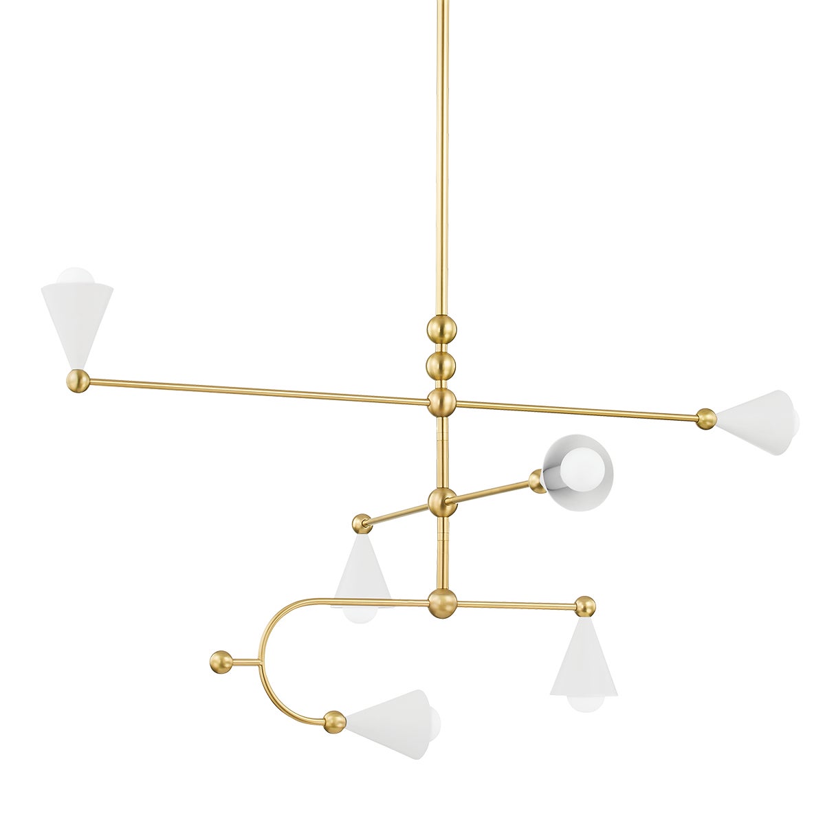 Mitzi by Hudson Valley Lighting Hikari 6-Light Chandelier in Aged Brass / Soft White