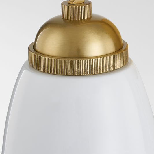 Mitzi by Hudson Valley Lighting Jamila Wall Sconce in Aged Brass, detail view 1