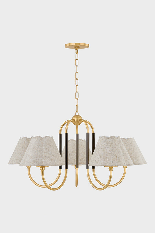 Mitzi by Hudson Valley Lighting Janie Chandelier in Aged Brass / True Bronze, detail view 1
