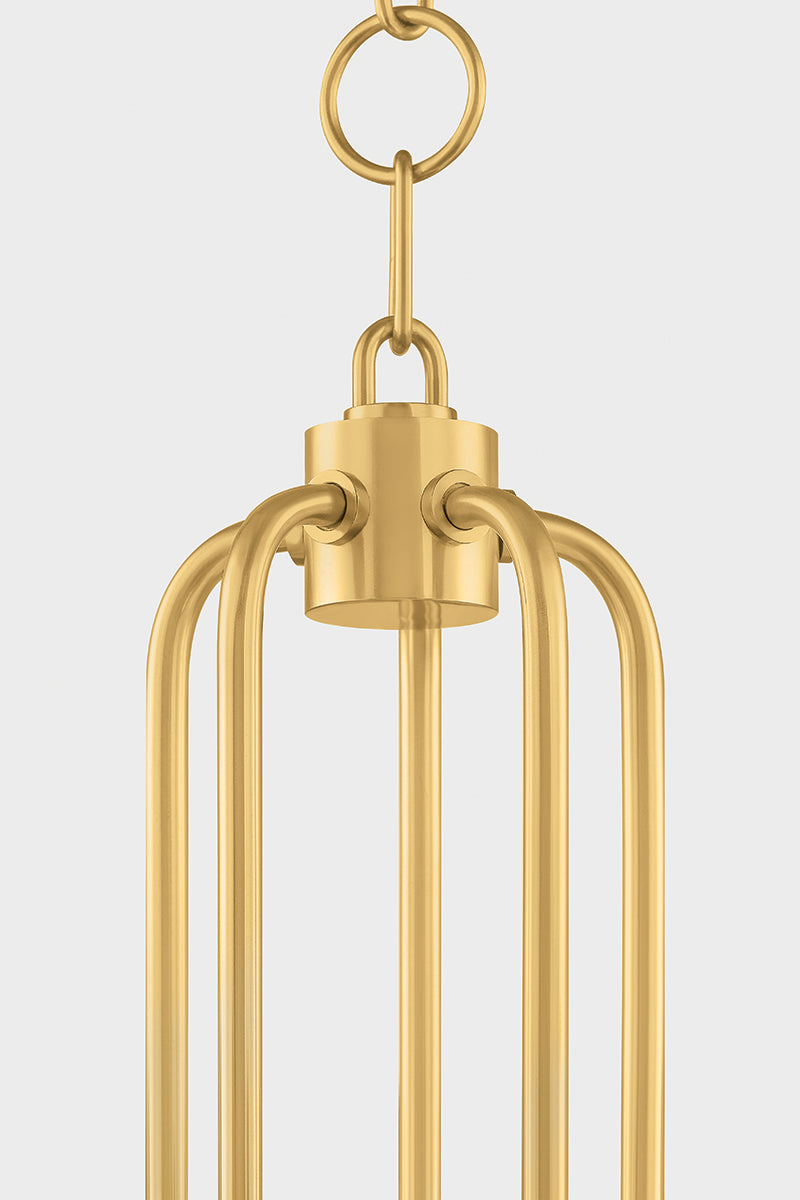 Mitzi by Hudson Valley Lighting Jessel Chandelier in Aged Brass, detail view 7