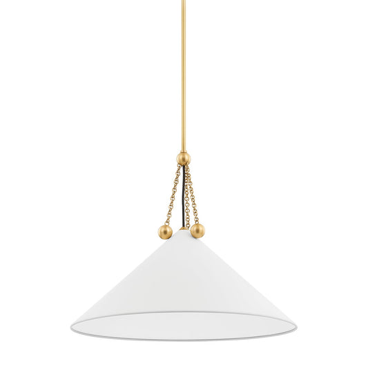 Mitzi by Hudson Valley Lighting Kalea Large Pendant in Aged Brass / Soft White