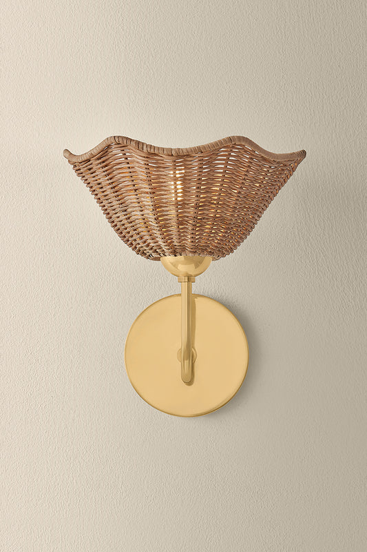 Mitzi by Hudson Valley Lighting Kehlani Wall Sconce in Aged Brass, detail view 1