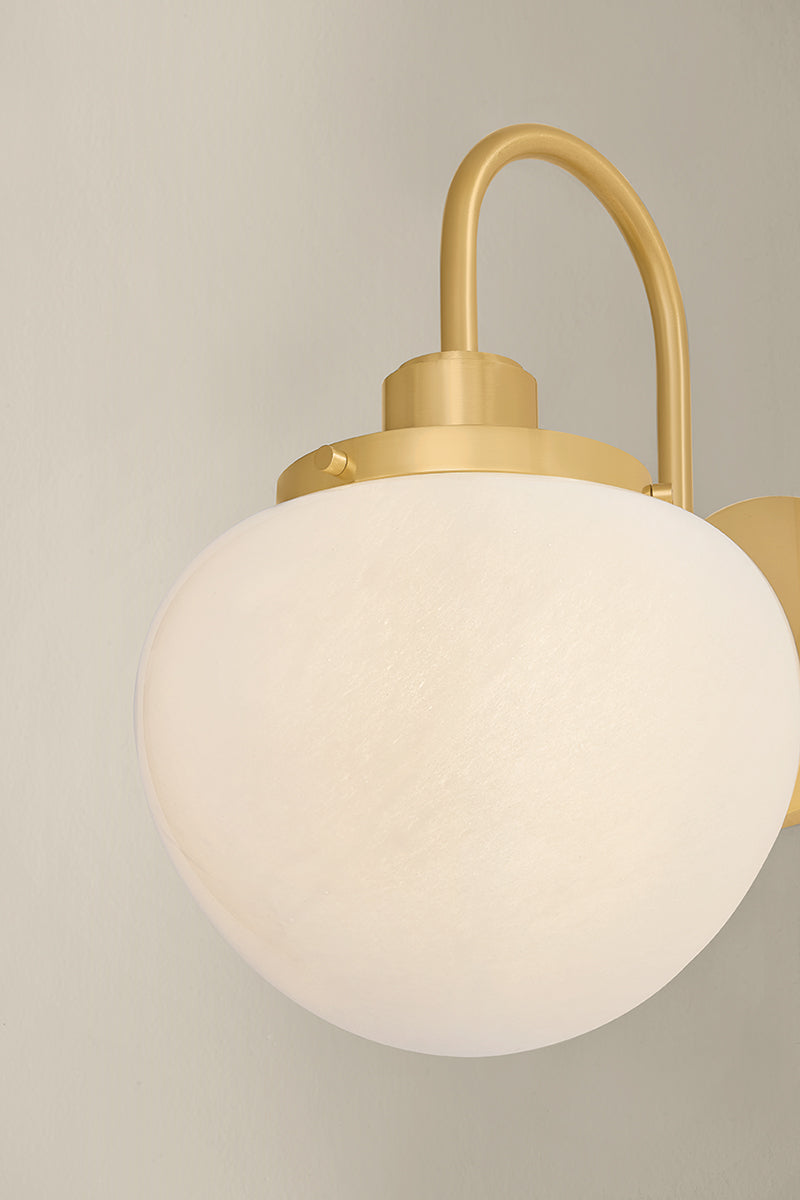 Mitzi by Hudson Valley Lighting Kristen Wall Sconce in Aged Brass, detail view 5