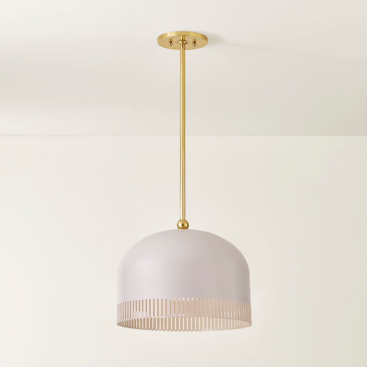 Mitzi by Hudson Valley Lighting Liba Large Pendant in Aged Brass / Soft Peignoir, detail view 4