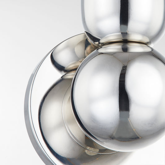 Mitzi by Hudson Valley Lighting Lolly 1-Light Wall Sconce in Polished Nickel, detail view 1