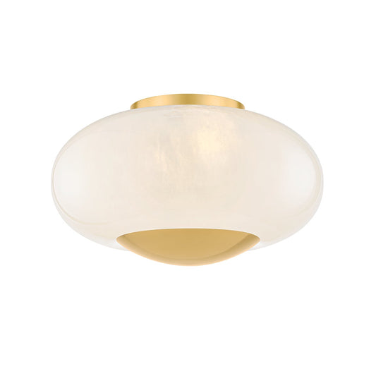 Mitzi by Hudson Valley Lighting Lottie Flush Mount in Aged Brass