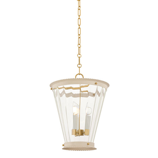 Mitzi by Hudson Valley Lighting Lucretia Lantern in Aged Brass / Soft Bisque
