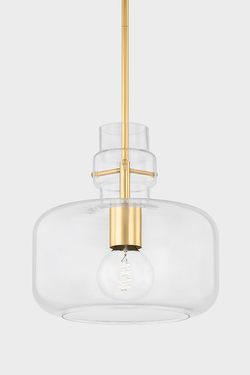 Mitzi by Hudson Valley Lighting Lumi Large Pendant in Aged Brass, detail view 4