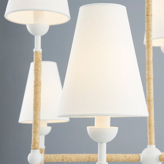 Mitzi by Hudson Valley Lighting Mariana 6-Light Chandelier in Textured White, detail view 1