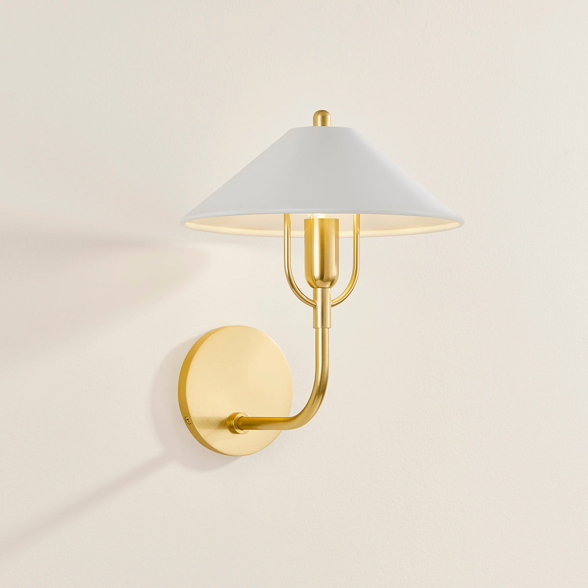 Mitzi by Hudson Valley Lighting Mariel Wall Sconce in Aged Brass / Soft White, detail view 4
