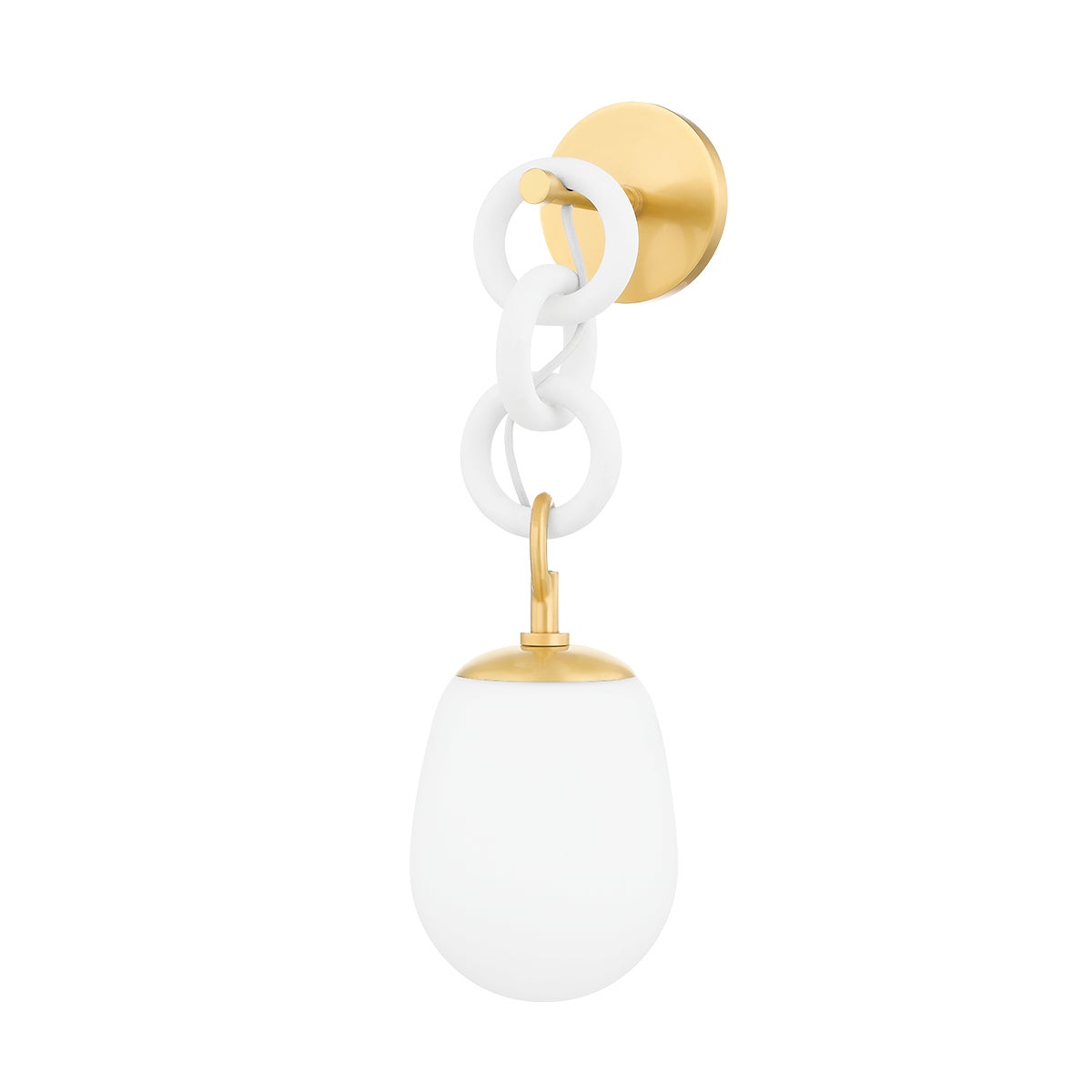 Mitzi by Hudson Valley Lighting Marina Wall Sconce in Aged Brass / Textured White