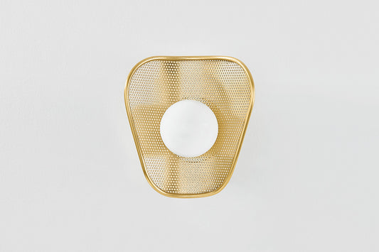 Mitzi by Hudson Valley Lighting Marta Wall Sconce in Aged Brass, detail view 1