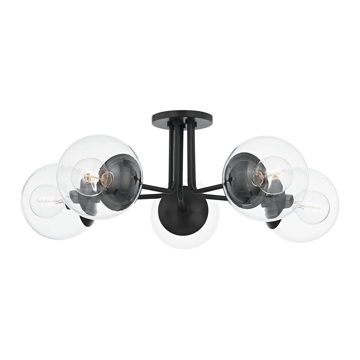 Mitzi by Hudson Valley Lighting Meadow 5-Light Semi-Flush Mount in Old Bronze