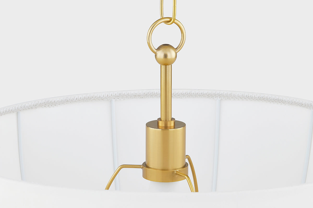 Mitzi by Hudson Valley Lighting Meshelle Pendant in Aged Brass, detail view 2