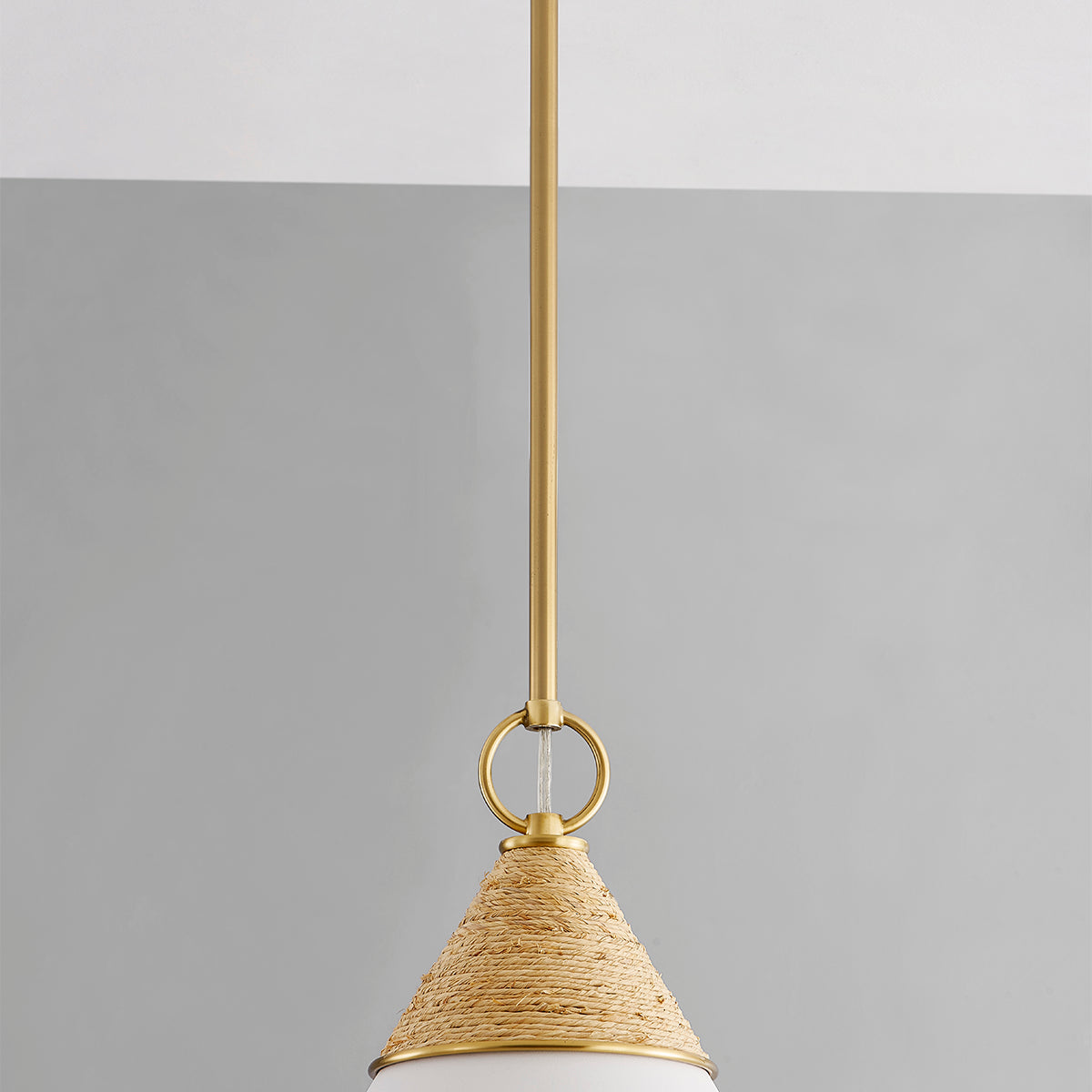 Mitzi by Hudson Valley Lighting Mica Small Pendant in Aged Brass, detail view 2