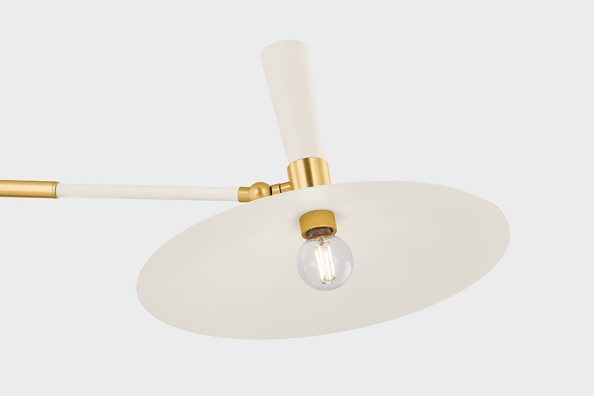Mitzi by Hudson Valley Lighting Milena Chandelier in Aged Brass / Soft Cream, detail view 2