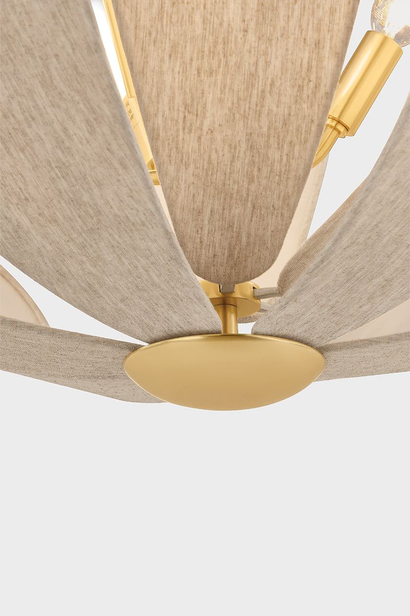 Mitzi by Hudson Valley Lighting Nadine Chandelier in Aged Brass, detail view 7