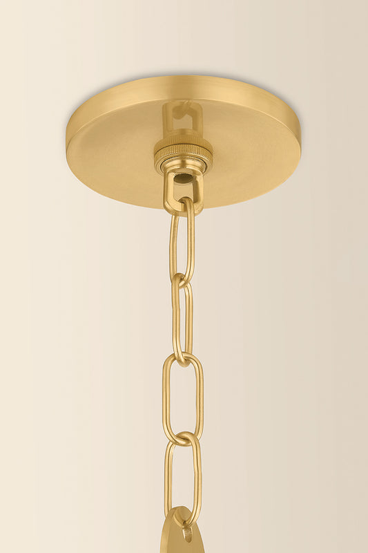 Mitzi by Hudson Valley Lighting Nell Small Pendant in Aged Brass, detail view 1