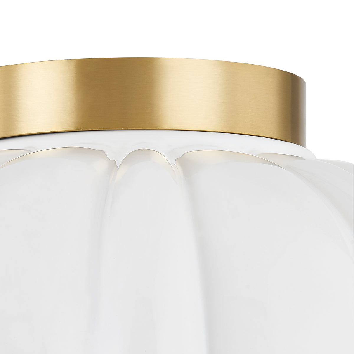 Mitzi by Hudson Valley Lighting Penelope Flush Mount in Aged Brass, detail view 2