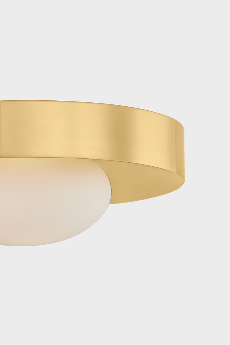 Mitzi by Hudson Valley Lighting Pepa Flush Mount in Aged Brass, detail view 5