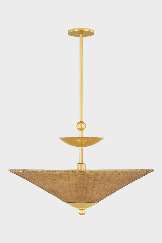 Mitzi by Hudson Valley Lighting Perilla Pendant in Aged Brass, detail view 1