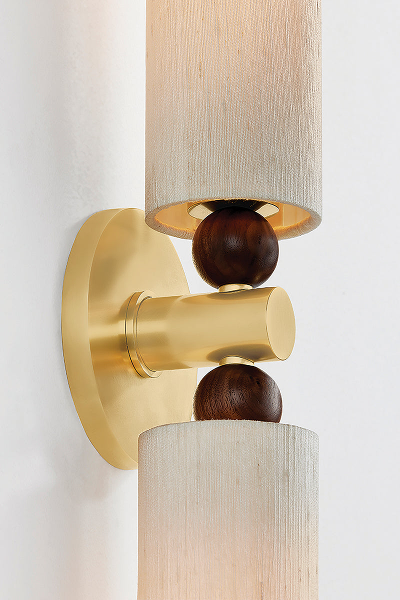 Mitzi by Hudson Valley Lighting Reyn 2-Light Wall Sconce in Aged Brass, detail view 14