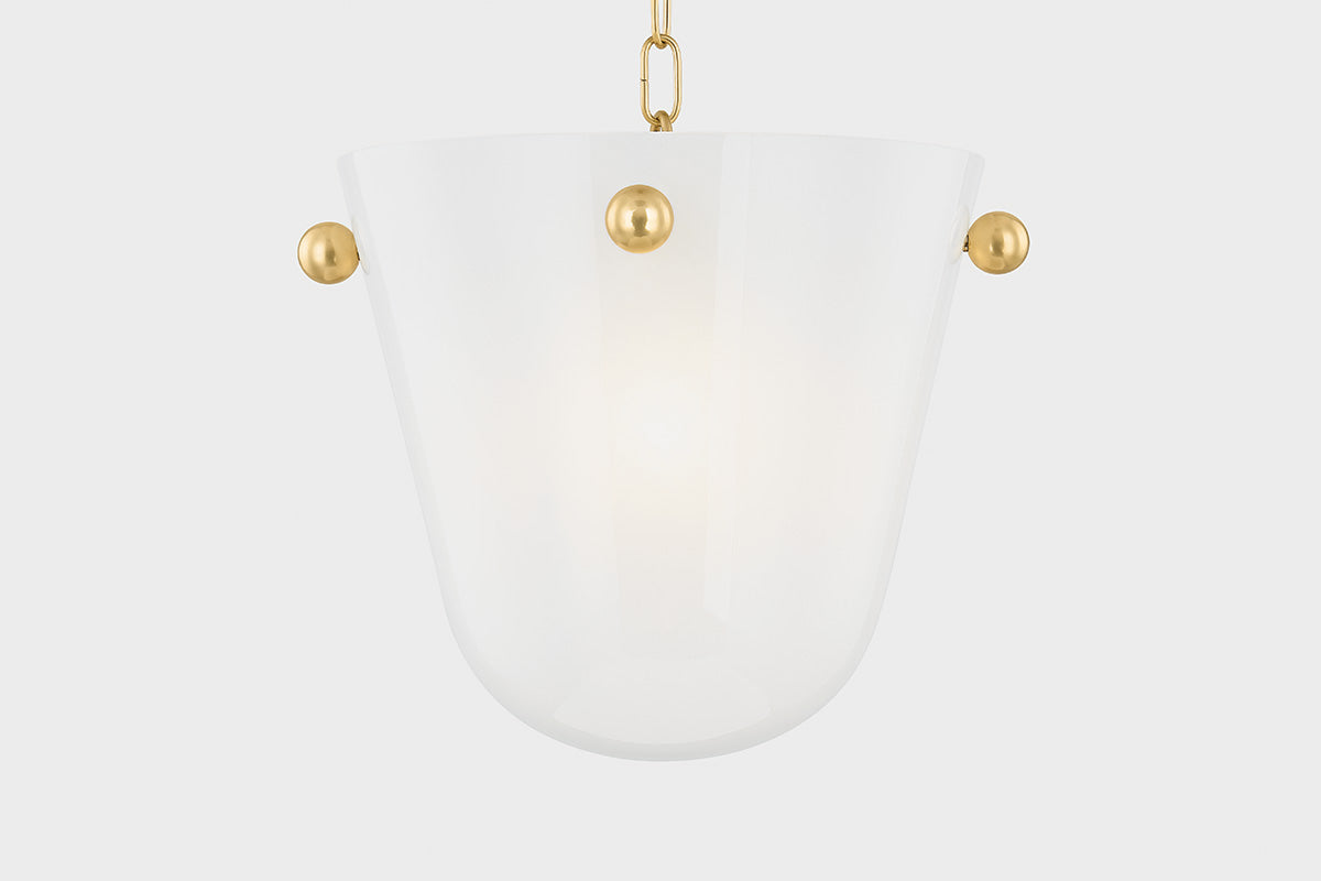 Mitzi by Hudson Valley Lighting Rima Pendant in Aged Brass, detail view 2