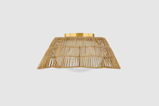 Mitzi by Hudson Valley Lighting Rosa Flush Mount in Aged Brass, detail view 1
