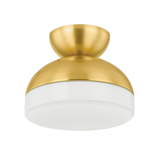Mitzi by Hudson Valley Lighting Rue Flush Mount in Aged Brass