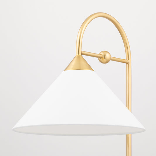 Mitzi by Hudson Valley Lighting Sang Floor Lamp in Aged Brass, detail view 1
