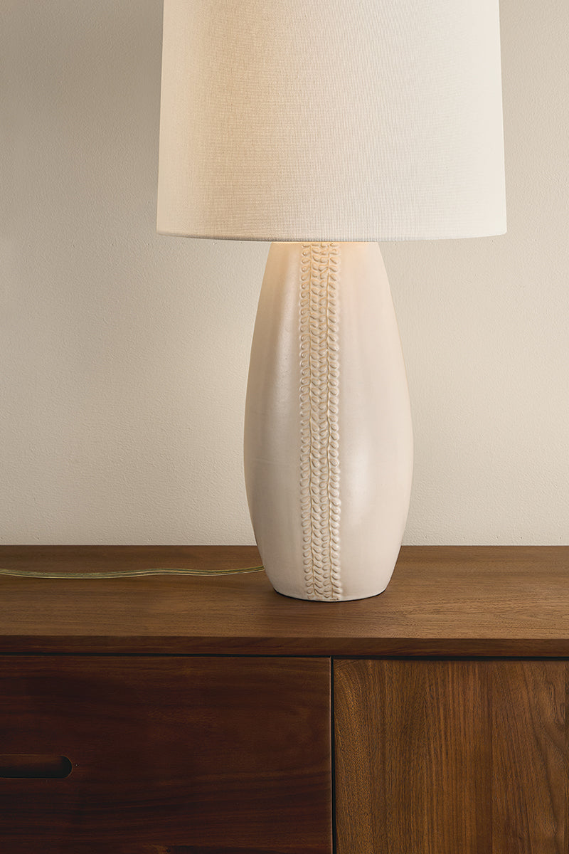 Mitzi by Hudson Valley Lighting Shavani Table Lamp in Aged Brass / Ceramic Honeydew, detail view 5