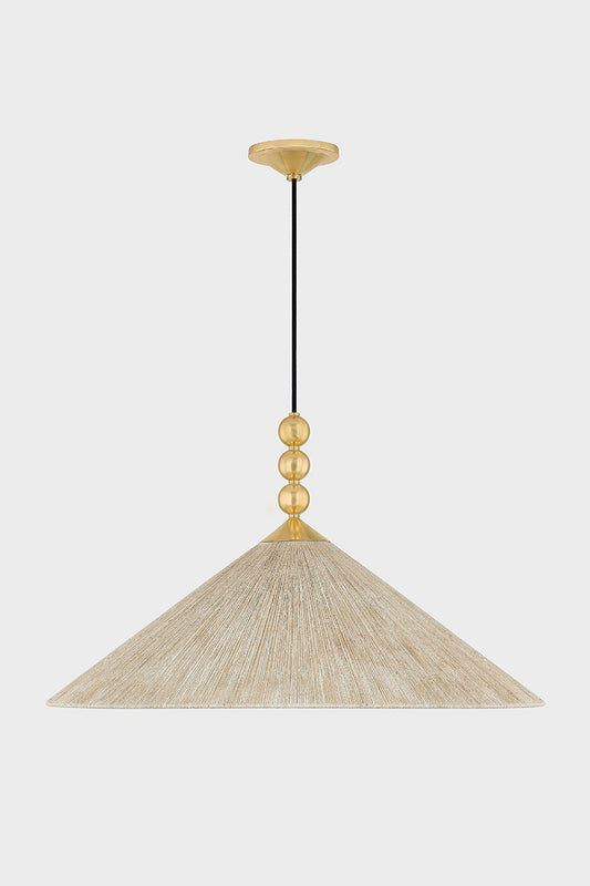 Mitzi by Hudson Valley Lighting Song Large Pendant in Aged Brass, detail view 1