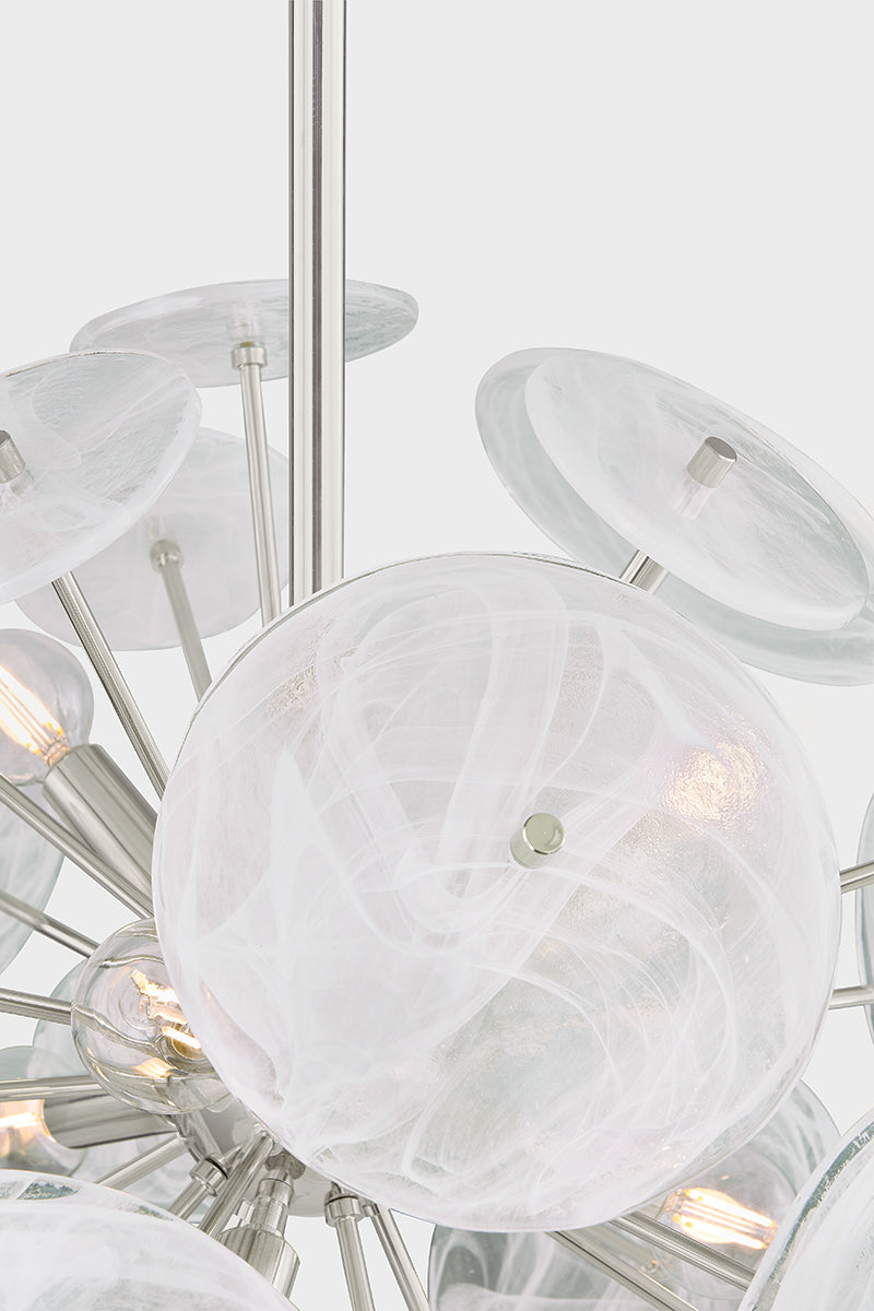 Mitzi by Hudson Valley Lighting Tamara 6-Light Chandelier in Polished Nickel, detail view 6