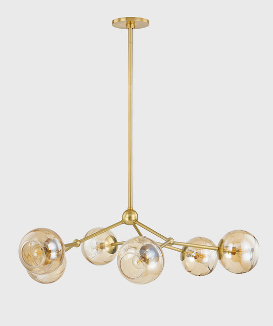 Mitzi by Hudson Valley Lighting Trixie Chandelier in Aged Brass, detail view 1