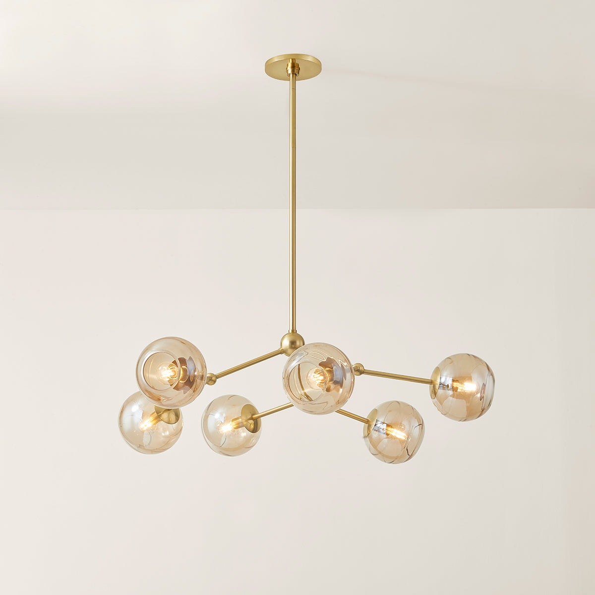 Mitzi by Hudson Valley Lighting Trixie Chandelier in Aged Brass, detail view 4
