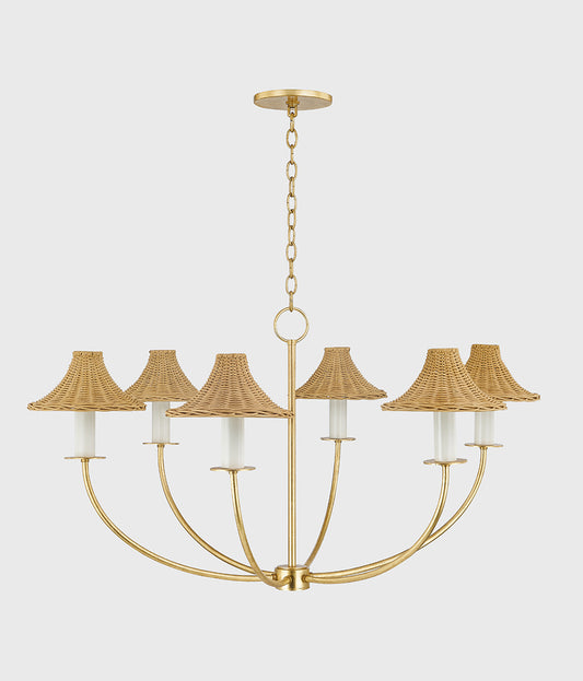 Mitzi by Hudson Valley Lighting Twila Chandelier in Vintage Gold Leaf, detail view 1