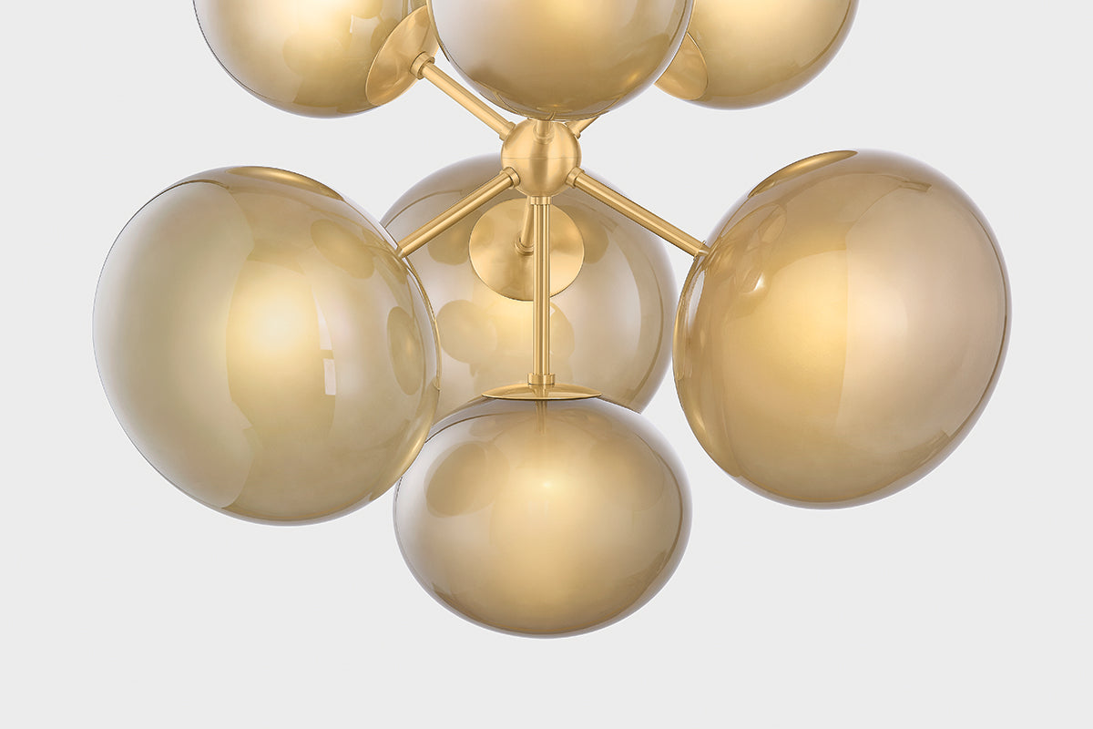 Mitzi by Hudson Valley Lighting Zaley Chandelier in Aged Brass, detail view 6
