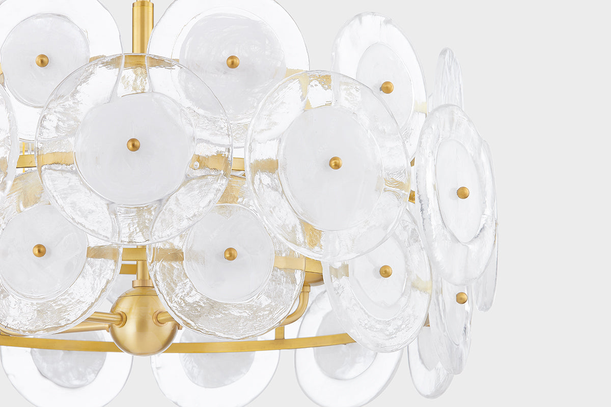 Mitzi by Hudson Valley Lighting Zoella Chandelier in Aged Brass, detail view 2