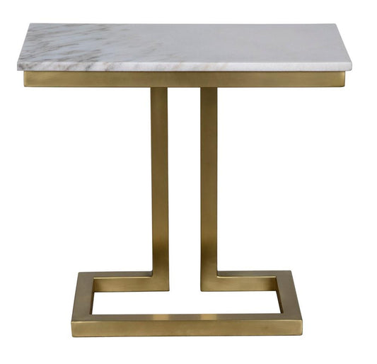 Noir Alonzo Side Table, Antique Brass, 23"H (GTAB359MB YUU6013MRK)