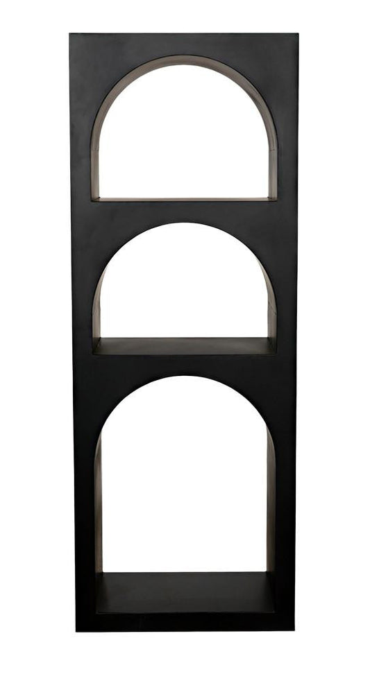 Noir Aqueduct Bookcase Black Metal